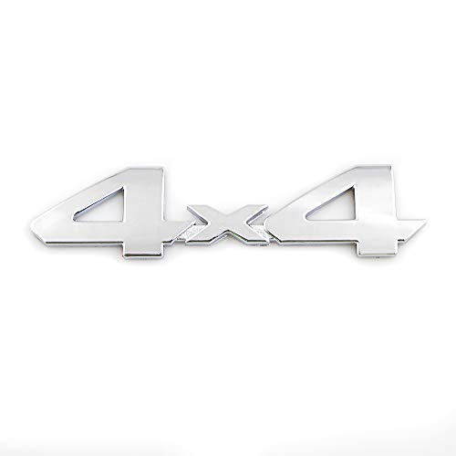 Image of 2Pcs 4x4 Emblems 3D Decal Nameplate Badge Replatement for Grand Cherokee Wrangler Compass Ram 1500 2500 3500 (Silver)
