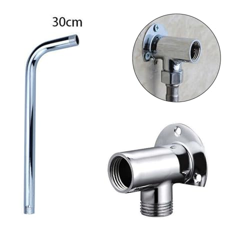 Bras de douche en acier inoxydable 30cm avec base fixe élégante