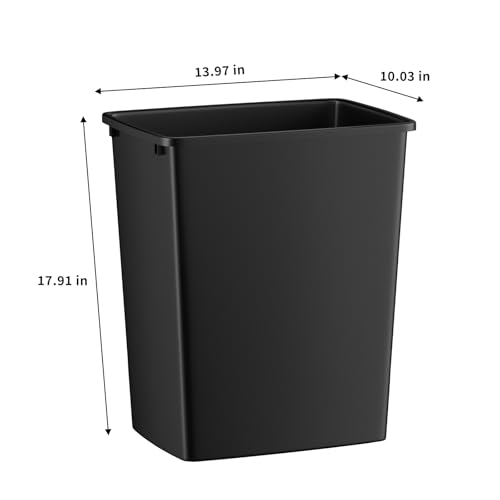 Caneca de basura para cocina negra de 35QT miniatura 4