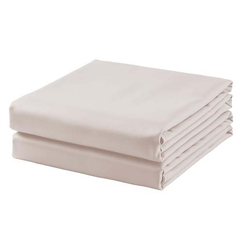2-Pack Cotton King Flat Sheet Only, 600 Thread Count 100% Egyptian Cotton Top Sheet, Cool & Breathable Flat Bed Sheets Wrinkle, Fade, Stain Resistant (Beige King 2Pack)