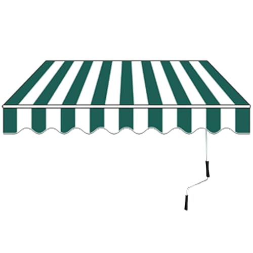 Retractable Arm Awning 2x1.5m/3x2.5m/4x3m/5x3m, UV & Water Resistant, Manual Patio Awning with Crank & Wall Mount, Perfect for Balcony, Garden, or Pavilion.