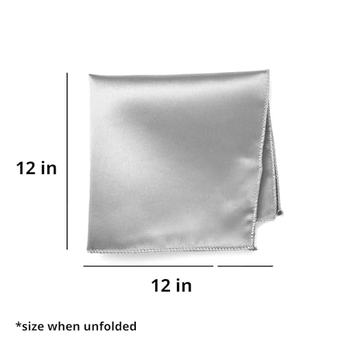 Image of tiemart Solid Color Pocket Squares for Men | For Suits, Perfect for Wedding Parties, 12 x 12 inch / 30 x 30 cm