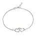 YL Armband Herz 925 Sterling Silber Weiß Gold überzogen und Zirkonia Herz von Herz Armband Schmuck für Damen, 18-20cm