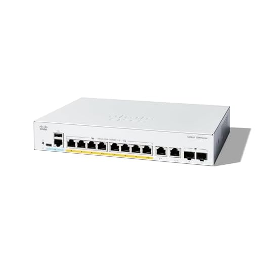 Cisco Catalyst 1200-8P-E-2G Smart Switch, 8 Port GE, PoE, Ext PS, 2x1GE Combo, Limited Lifetime Protection (C1200-8P-E-2G)
