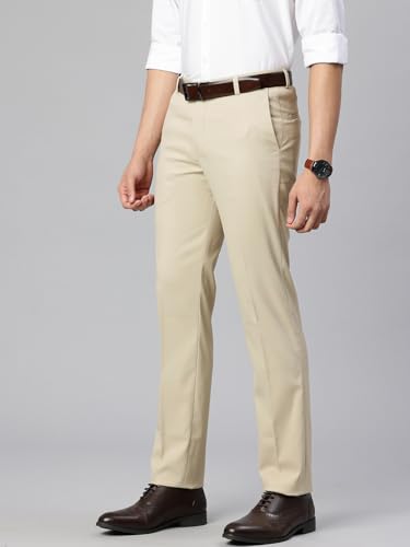 Image of Majestic Man Men's Slim Fit Solid Formal Trousers | Button and Zip | Side, Back Pockets | Italian Design | Office Wear /Executive Wear /Corporate Events /Business Meetings /Suit Pants