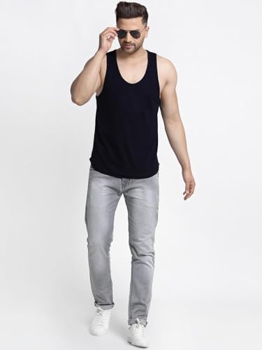 Image of Regular Fit 100% Cotton Vest for Men Multipurpose Sleeveless Undershirts Tank Top Use for Gym wear, Running Tanks Sando and Outdoor Baniyan for Men