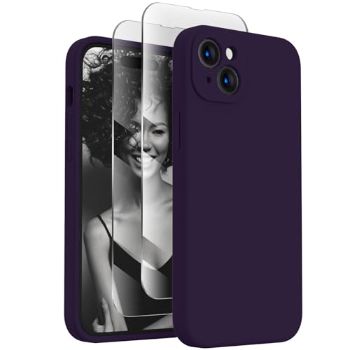 Image of FireNova Designed for iPhone 15 Case, Silicone Upgraded [Camera Protection] Phone Case, Soft Anti-Scratch Microfiber Lining Inside, 6.1 inch, Purple