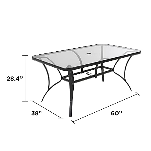 Coscoproducts Cosco 88646Glge Paloma Patio Tempered Glass Top Dining Table, Gray #TOP2