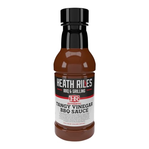 Heath Riles BBQ Tangy Vinegar Barbecue Sauce, Champion Pitmaster Recipe, Bottle 16 oz.