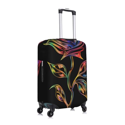 Black And Gold Flowers Print Luggage Suitcase Covers Elastic Washable Luggage Protector Luggage Covers For Suitcase3