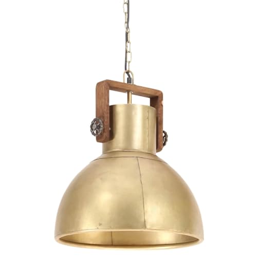 Suspension en laiton 40cm E27 au design industriel chic et élégant