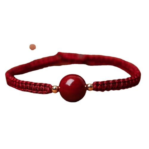 Bracelet corde rouge cinabre tissé main ajustable minimaliste
