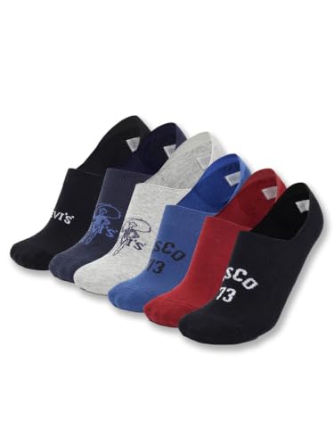 Image of Levi's Men's Cotton Stretch No Show Anti Slip Grip Socks (Pack of 3)