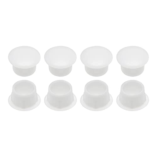 Image of DTGN 10mm x 12.5mm x 8mm(Dia. x Cap Dia. x H) Screw Hole Plugs - 30Pack - Good for Furniture Cupboard Wardrobe - Plastic Fastener Hole Caps - White
