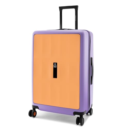 Image of Nasher Miles Zanzibar TSA Lock Hard-Sided Polycarbonate 8 Wheels Double Spinner Check-in Luggage Peach Lavender 24 inch |65cm Trolley Bag| Suitcase,Medium