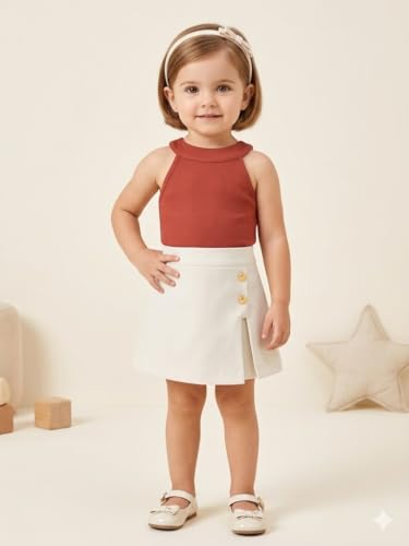 Image of A.T.U.N. (ALL THINGS UBER NICE) Girls Tank Top and Skort Set | Stylish Sleeveless 2 Piece Outfit Set for Kids | Comfortable Soft Fabric Clothing Set for Girls