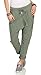 Produktbild 295 Damen Hose Sweatpants Jogginghose Baumwolle Freizeithose Boyfriend Bagg Sporthose mit Gummibund Oliv