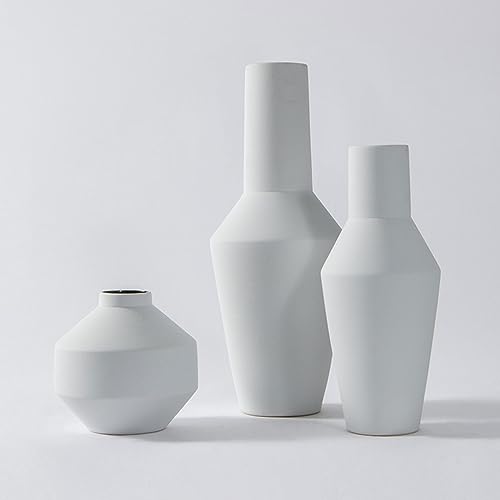 Vase en céramique blanche TUSUOD moderne pour décoration de table - 4