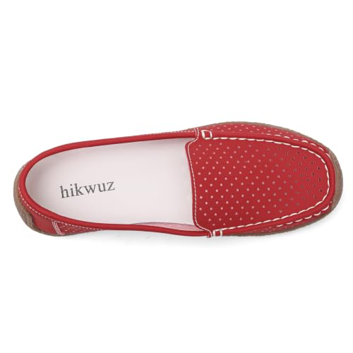 Image of Women's Comfortable & Lightweight Leather Loafers Slip-Ons Driving Walking Mocs Boat Shoes Cute Business Casual Dress Shoes Work Flats for Women