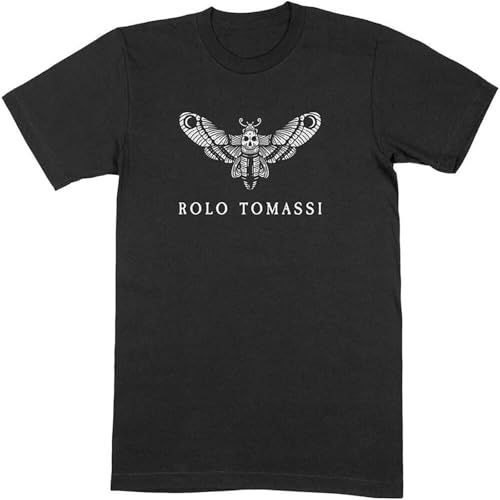Easypitwy Men's Rolo Tomassi Moth Logo Slim Fit T Shirt Casual Graphic Comfortable Tops Black XXL