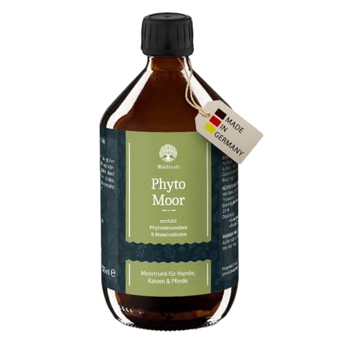 Waldkraft Trinkmoor für Hunde & Katzen | Naturmoor mit Huminsäuren & Mineralien | 100% flüssiges Torf | Einzelfuttermittel | 250 ml in lichtschützendem Braunglas