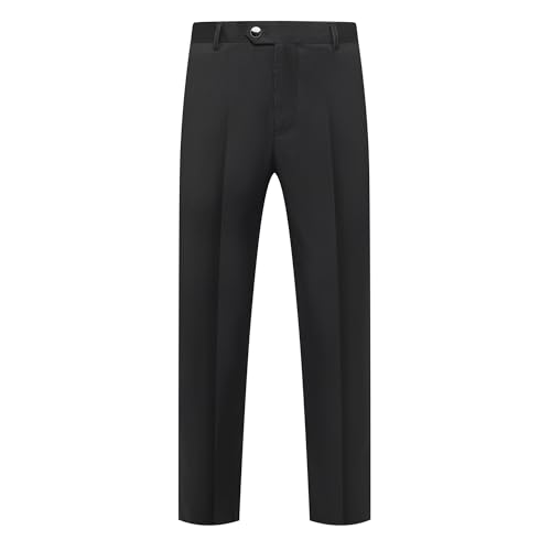 Men's Formal 2-Piece Slim Fit Suit, Black Single Button Blazer with Dress Pants, Wedding Tuxedo Set (US, Alpha, X-Small, Regular, Regular, Black)4