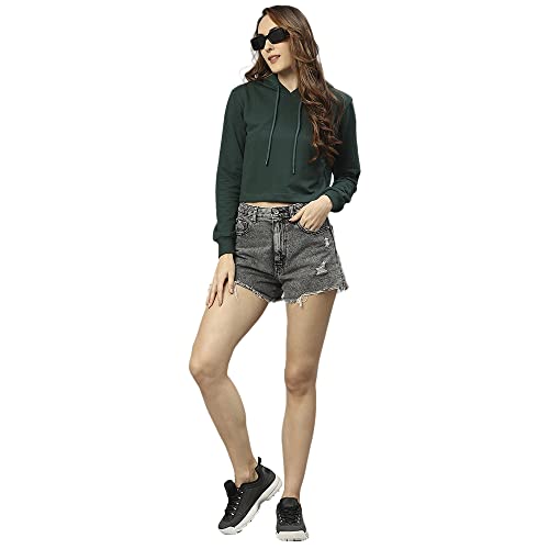 Image of HIGH Star Women's Fleece Solid Hooded Neck Sweatshirt