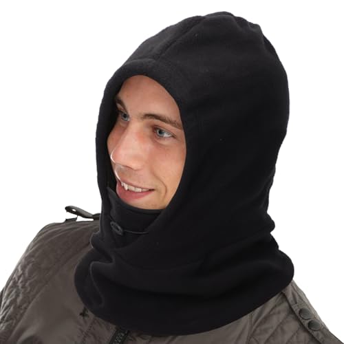 Mayoii Pasamontañas de forro polar térmico de invierno, capucha de sherpa, máscara de esquí y capucha de forro polar, unisex, resistente al viento, con calentador de cuello, pasamontañas
