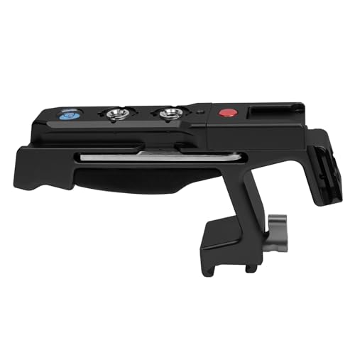 Image of KONDOR BLUE Talon XL NATO Top Handle with REC Trigger for Camera Cages, Dual NATO Rail, 3 /8-16 ARRI-Style Mounts, Cold Shoe Slots, Remote REC Button, Ergonomic Grip, Bubble Level, Black