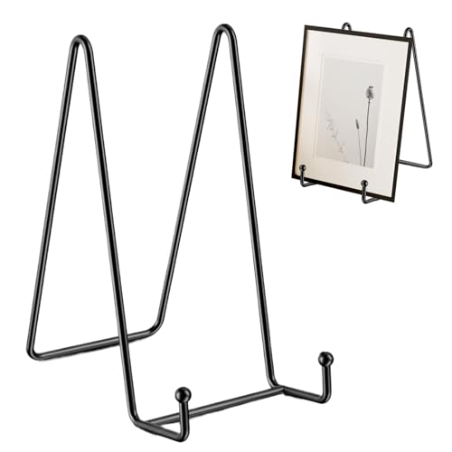 Zopoee Soporte Expositor Para Platos De Mesa | Expositor Metálico Para Fotos,Soporte De Caballete De Hierro | Para Cuadros Tarjetas Platos Manualidades Discos Bandejas Carteles Fotos Álbumes