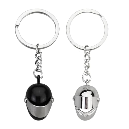 RDNKVB Portachiavi per Casco da Moto,Portachiavi in ​​Stile Locomotiva alla Moda,Adatto come regalo di compleanno, vacanza(Nero e Argento)