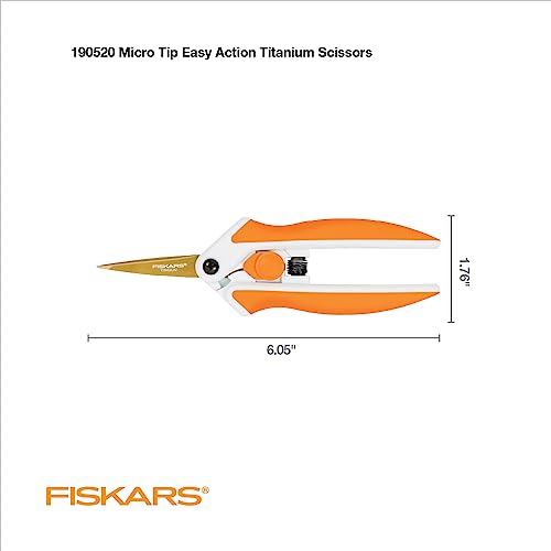 Fiskars Premier No. 5 Easy Action™ Micro-Tip® Tesoura de titânio - Tecido de aço inoxidável e tesour