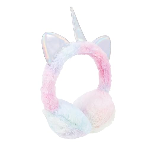 VANZACK Unicorn Sequin Ear Muffs for Boys and Girls Winter Warm Ear Protectors Anti-slip Plush for Christmas