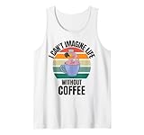 Retro Cute Flamingo No puedo imaginar la vida sin café Camiseta sin Mangas