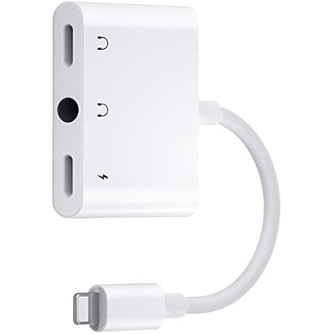 Anytrox iPhone Headphone Splitter, 3 in 1 Lighting tto 3.5mm Earphone Audio Adapter, iPhone Splitter with light-ning jack iPhone earphone jack and Charging Port for Phone 14/13/12/11/XS/XS/XR/X/8/7/6 Cover