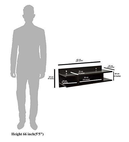 Image of DeckUp Auch-S Engineered Wood Wall TV Unit (Dark Wenge, Matte Finish)