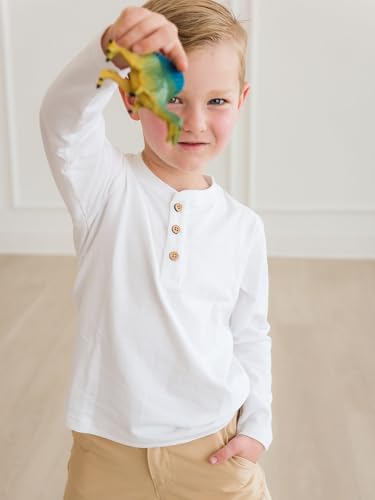 Image of RUGGEDBUTTS Baby /Toddler Boys Long Sleeve Henley Tee - Knit Henley Shirt