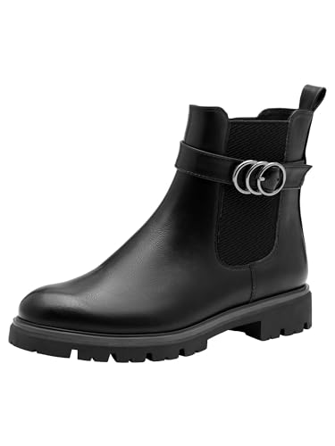 Bottines Chelsea Femme MARCO TOZZI Anti Mal de Pied Talon Bloc Boucle