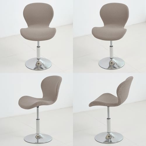 Image of Gollense Bar Stool Covers with Backs, Set of 4 Stretch Jacquard Barstool Seat Covers, Washable Swivel Pub Counter Height Chair Slipcover Protector for Home Kitchen Cafe (T-Shaped Jacquard-Khaki)