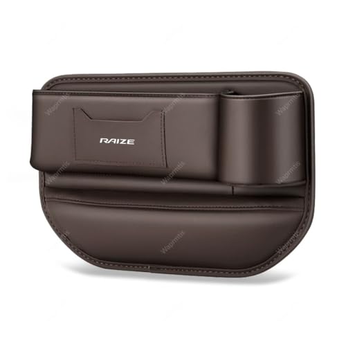 ライズ 収納ボックス 収納ケース 収納ソフト車用センターコンソールアームレストカップホルダーライズ RAIZE A200A A210A 車用シート隙間収納ボック 収納ボックス サイド収納ケース コップの収納(運転席/1個,ブラウン)