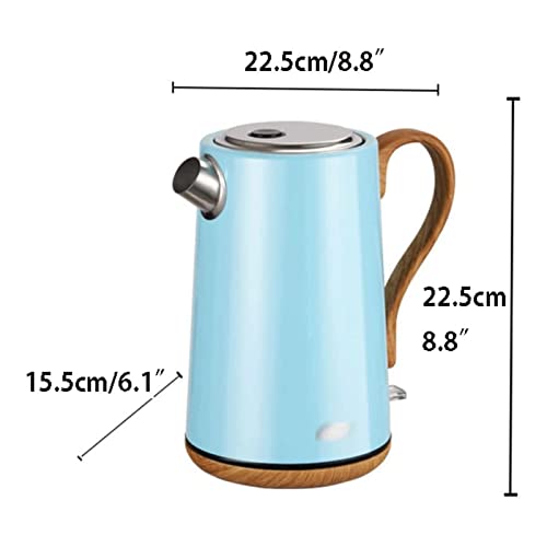 Tetera eléctrica vintage de acero inoxidable azul 1.7 L miniatura 2