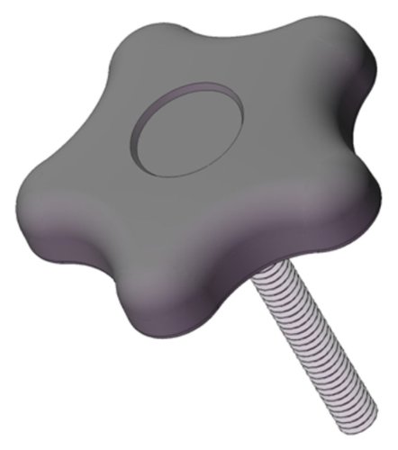 Innovative Components AN4C15005S421 2.25" Star Knob 1/4-20 x 1.50" steel zinc stud black
