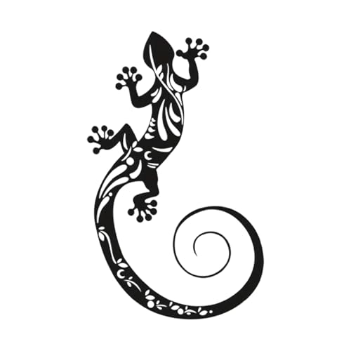 Décoration murale en forme de lézard en métal pour extérieur et intérieur - Sculpture murale en forme de lézard en métal - Décoration murale gecko pour...