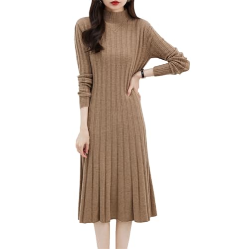 Robe pull en tricot isolante manches longues femme mérinos