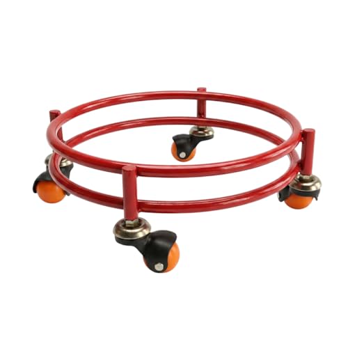 Image of Rincy Red Colour Heavy Iron LPG Gas Cylinder Trolley - Red Heavy-Duty Cylinder Stand with 4 Wheels Red Turtle Gas Cylinder Trolley LPG Cylinder Trolley for Everyday Use Gas Cylinder Holder