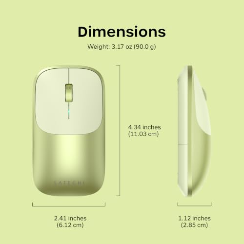 Image of Satechi Slim EX Wireless Mouse, Bluetooth & 2.4 GHz, Quiet Clicks, Citrus | Quiet clicks, anodized aluminum shell, rechargeable battery, for macOS, Windows, iPadOS, Android