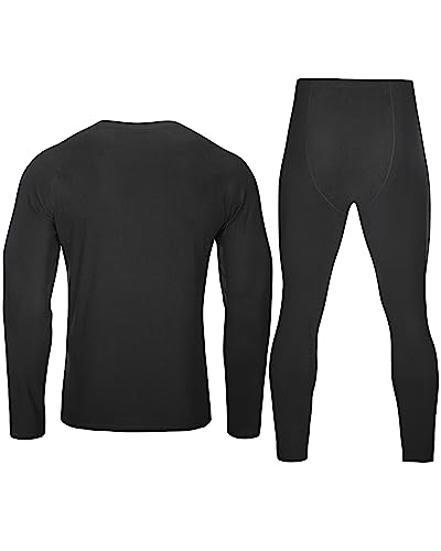 Roadbox Thermal Underwear for Men: Fleece Lined Long Johns Base Layer Ski Thermals Top and Bottom Set2