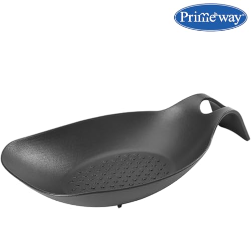 Image of Primeway PP Spoon Rest for Home & Kitchen | Platform and Dining Table | Holding Messy Spoon While Cooking | Ladle Spatula Cooking Tools Holder for Kitchen Counter | Large | Grey