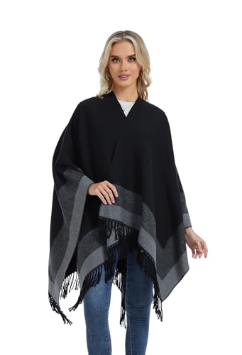 Shawl Wraps for Women, Soft Open Front Poncho Cape Cardigan, Oversized Scarf Sweater for Evening, Wedding, Party, Travel4