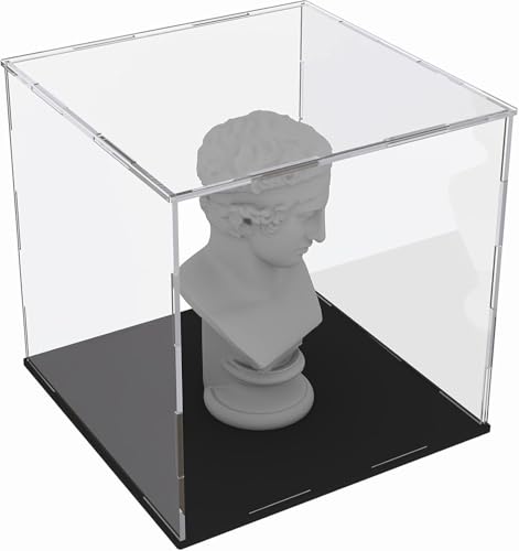 Image of Premium Acrylic Display Case for Collectibles, Action Figures & Toys | Transparent Dustproof Display Box with Black Base (10 inch L x 10 inch W x 10 inch H)